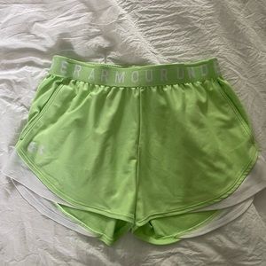 Lime Green Under Armour Athletic Shorts